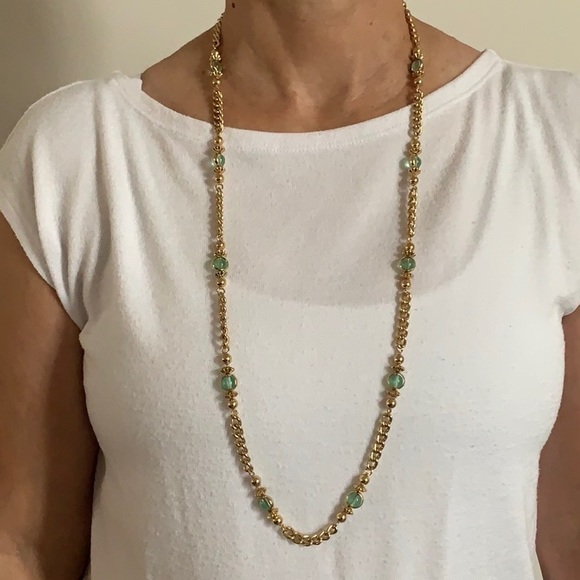 Banana Republic gold & green beaded necklace - Picture 7 of 7